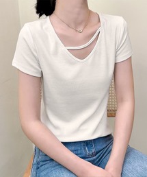 Vネック半袖Tシャツ カットソー