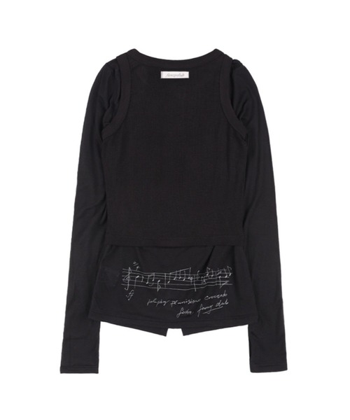 tシャツ 「FANCY CLUB」3-WAY BUTTON LAYERED LONG SLEEVE / 「ファンシークラブ」ボタンベストレイヤード長袖 セール】【FANCY CLUB】3-WAY BUTTON LAYERED LONG SLEEVE