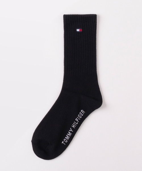 TOMMY HILFIGER（トミーヒルフィガー）の「【EC別注】TOMMY HILFIGER/トミーヒルフィガー ブランド ロゴ 靴下 ミドル丈 クルーソックス 2足セット 23cm 24cm 25cm（ソックス/靴下・レディース・その他1/その他2/その他3/アイボリー/ブラック・23-25cm）」の7枚目の写真