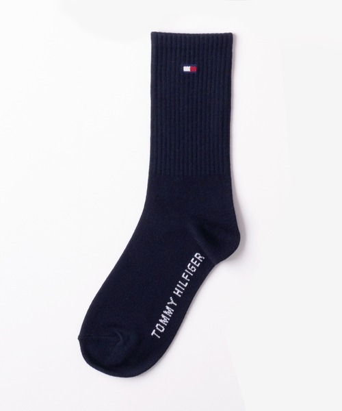 TOMMY HILFIGER（トミーヒルフィガー）の「【EC別注】TOMMY HILFIGER/トミーヒルフィガー ブランド ロゴ 靴下 ミドル丈 クルーソックス 2足セット 23cm 24cm 25cm（ソックス/靴下・レディース・その他1/その他2/その他3/アイボリー/ブラック・23-25cm）」の8枚目の写真