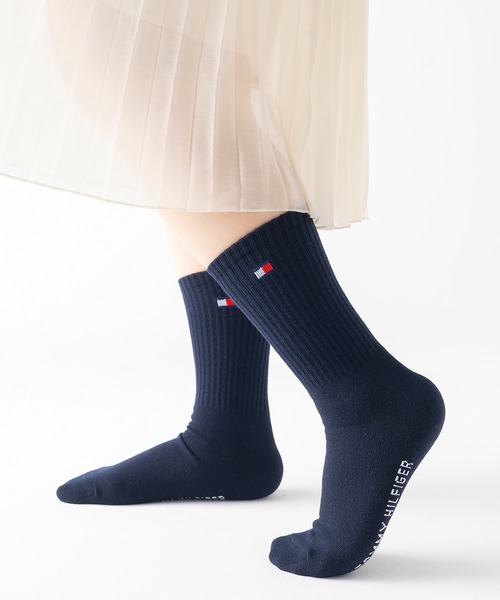 TOMMY HILFIGER（トミーヒルフィガー）の「【EC別注】TOMMY HILFIGER/トミーヒルフィガー ブランド ロゴ 靴下 ミドル丈 クルーソックス 2足セット 23cm 24cm 25cm（ソックス/靴下・レディース・その他1/その他2/その他3/アイボリー/ブラック・23-25cm）」の20枚目の写真