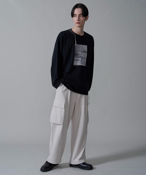 BROWNY（ブラウニー）の「BROWNY/グラフィックステッチロンT（Tシャツ/カットソー・メンズ・ホワイト/ブラック・MEDIUM/LARGE）」の3枚目の写真