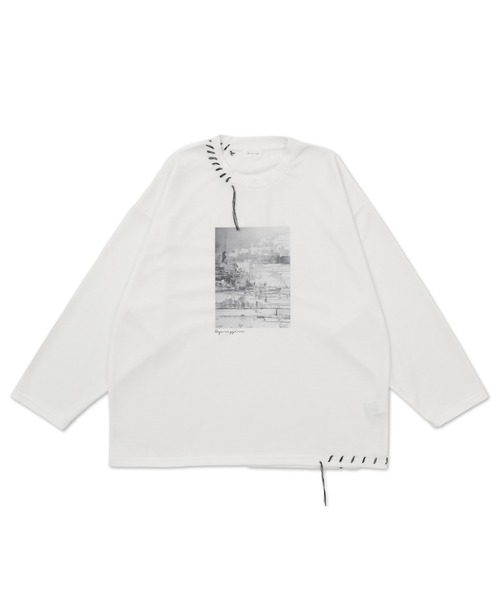 BROWNY（ブラウニー）の「BROWNY/グラフィックステッチロンT（Tシャツ/カットソー・メンズ・ホワイト/ブラック・MEDIUM/LARGE）」の5枚目の写真