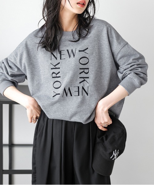 AMELY(エミリー)の「ロゴ刺繍 スウェットプルオーバー(スウェット・レディース・ブラック/グレー/ホワイト・フリー)」の14枚目の写真