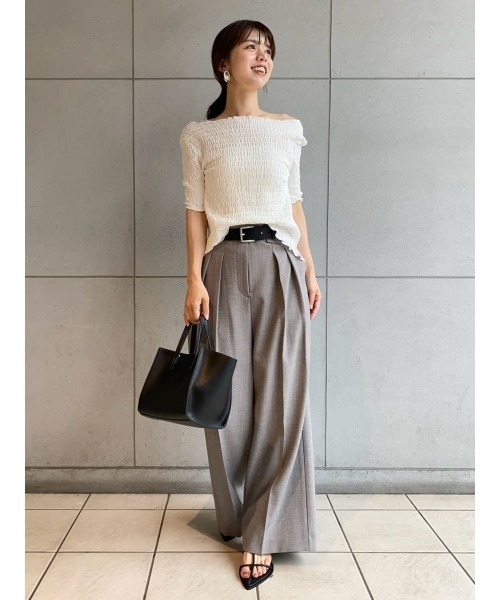 フラップデザイン2タックワイドパンツ（その他パンツ）｜Mila
