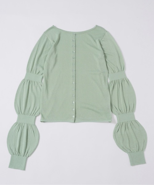 musubore（ムスボレ）の「puff puff sleeve sheer cardigan / パフパフスリーブシアーカーディガン（カーディガン/ボレロ・レディース・ライトグリーン/ピンク/グレー/ブラック/パープル・FREE）」の19枚目の写真