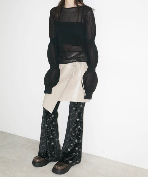 puff puff sleeve sheer cardigan / パフパフスリーブシアー