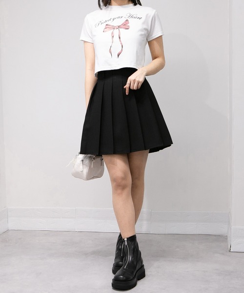 pumpkin port（パンプキンポート）の「バックシャーリング インパン付ミニプリーツスカート（スカート・レディース・アイボリー/ブラック/グレー・M）」の11枚目の写真