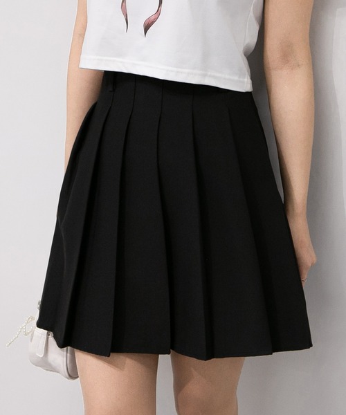 pumpkin port（パンプキンポート）の「バックシャーリング インパン付ミニプリーツスカート（スカート・レディース・アイボリー/ブラック/グレー・M）」の13枚目の写真