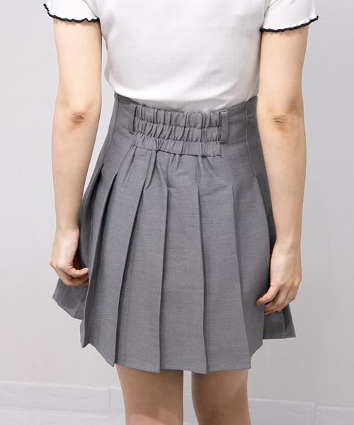 pumpkin port（パンプキンポート）の「バックシャーリング インパン付ミニプリーツスカート（スカート・レディース・アイボリー/ブラック/グレー・M）」の22枚目の写真