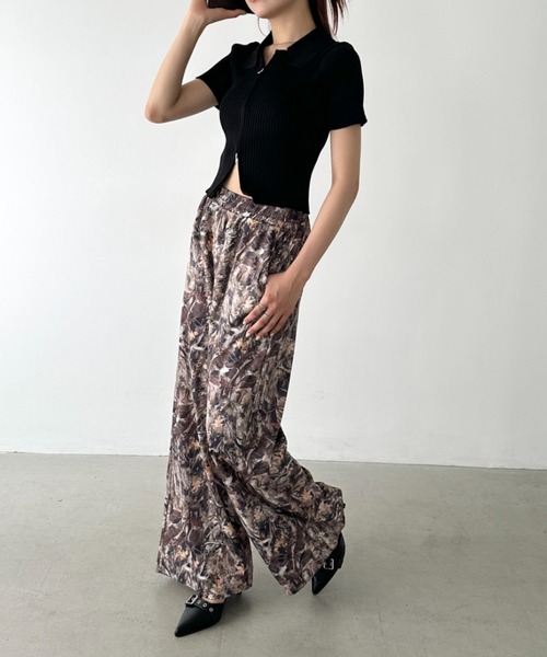 セール】フロントダブルジップリブトップス（Tシャツ/カットソー