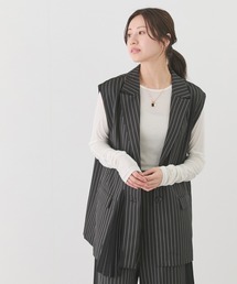 サイドプリーツ切替ベスト