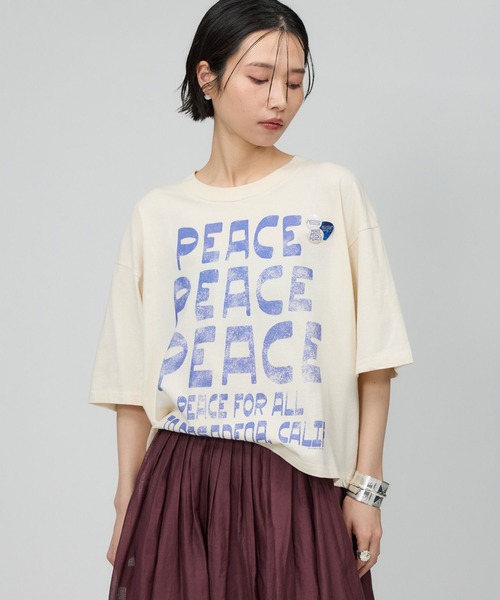 BABYLONE(バビロン)の「【Newtone】PEACE Tee(Tシャツ/カットソー・レディース・オフホワイト/グレー・フリー)」の1枚目の写真