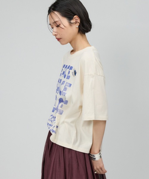 BABYLONE(バビロン)の「【Newtone】PEACE Tee(Tシャツ/カットソー・レディース・オフホワイト/グレー・フリー)」の7枚目の写真