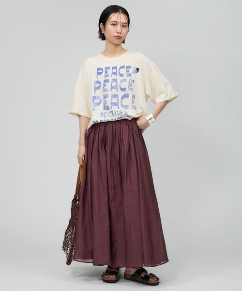 BABYLONE(バビロン)の「【Newtone】PEACE Tee(Tシャツ/カットソー・レディース・オフホワイト/グレー・フリー)」の10枚目の写真