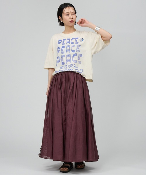 BABYLONE(バビロン)の「【Newtone】PEACE Tee(Tシャツ/カットソー・レディース・オフホワイト/グレー・フリー)」の12枚目の写真