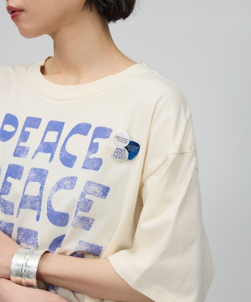 BABYLONE(バビロン)の「【Newtone】PEACE Tee(Tシャツ/カットソー・レディース・オフホワイト/グレー・フリー)」の9枚目の写真