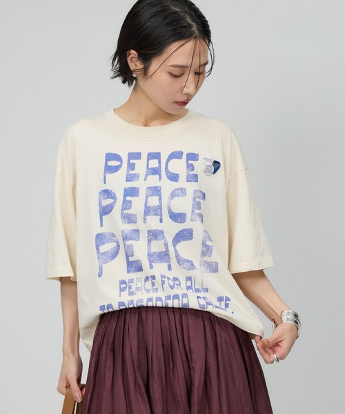 BABYLONE(バビロン)の「【Newtone】PEACE Tee(Tシャツ/カットソー・レディース・オフホワイト/グレー・フリー)」の5枚目の写真