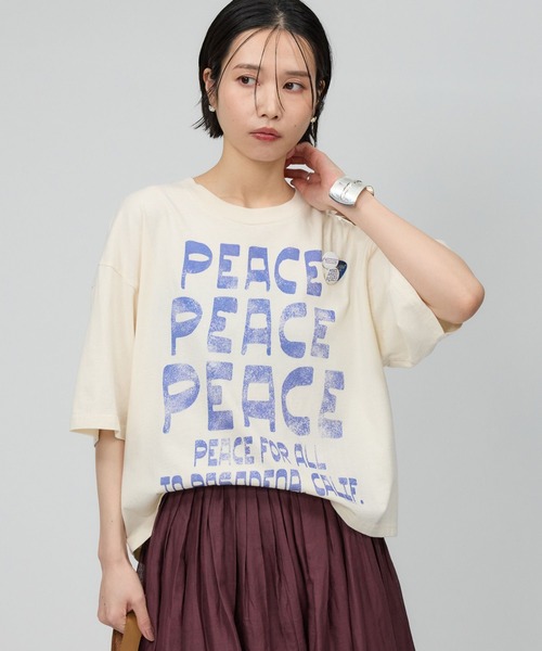 BABYLONE(バビロン)の「【Newtone】PEACE Tee(Tシャツ/カットソー・レディース・オフホワイト/グレー・フリー)」の3枚目の写真