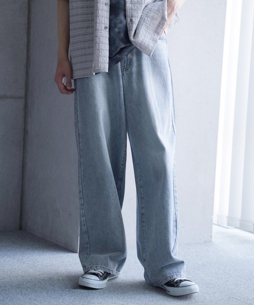 RATTLE TRAP(ラトルトラップ)の「【WEB限定/11.5ozデニム】11.5oz5ポケットワイドストレートパンツ(デニムパンツ・メンズ・ブルー/ブラック/ライトブルー・M/L/XS/LL/S)」の1枚目の写真
