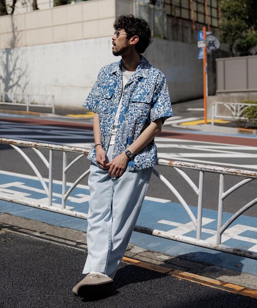 FREAK'S STORE(フリークスストア)の「インド製 リラックスフィット バティック柄プリント オープンカラーシャツ ショートスリーブ ツリー柄(シャツ/ブラウス・メンズ・ブルー/ブラウン・MEDIUM/LARGE)」の22枚目の写真