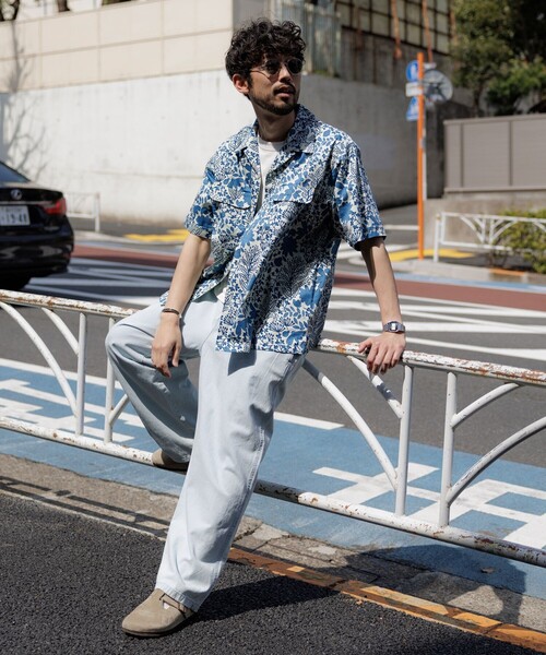 FREAK'S STORE(フリークスストア)の「インド製 リラックスフィット バティック柄プリント オープンカラーシャツ ショートスリーブ ツリー柄(シャツ/ブラウス・メンズ・ブルー/ブラウン・MEDIUM/LARGE)」の21枚目の写真