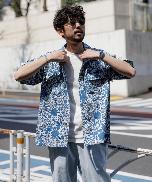 FREAK'S STORE(フリークスストア)の「インド製 リラックスフィット バティック柄プリント オープンカラーシャツ ショートスリーブ ツリー柄(シャツ/ブラウス・メンズ・ブルー/ブラウン・MEDIUM/LARGE)」の19枚目の写真