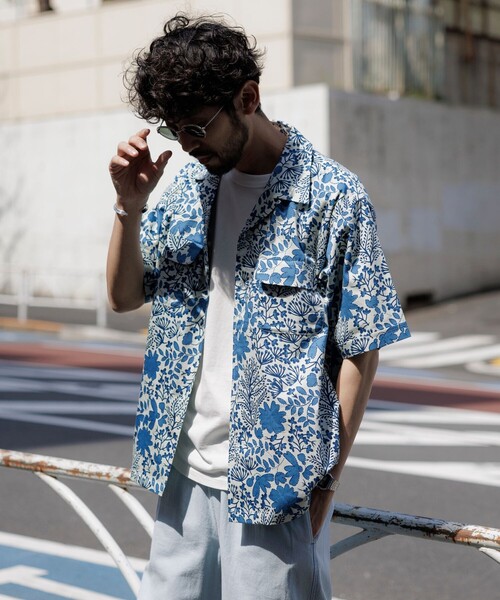 セール】インド製 リラックスフィット バティック柄プリント オープン