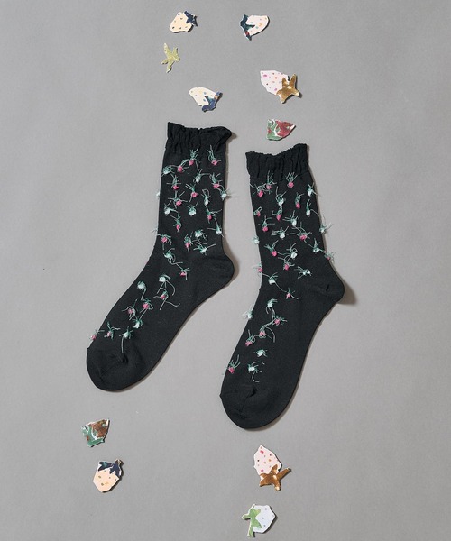 l'atelier du savon（アトリエドサボン）の「_つぶつぶ　くつした（ソックス/靴下・レディース・ホワイト/ブラック・FREE）」の12枚目の写真