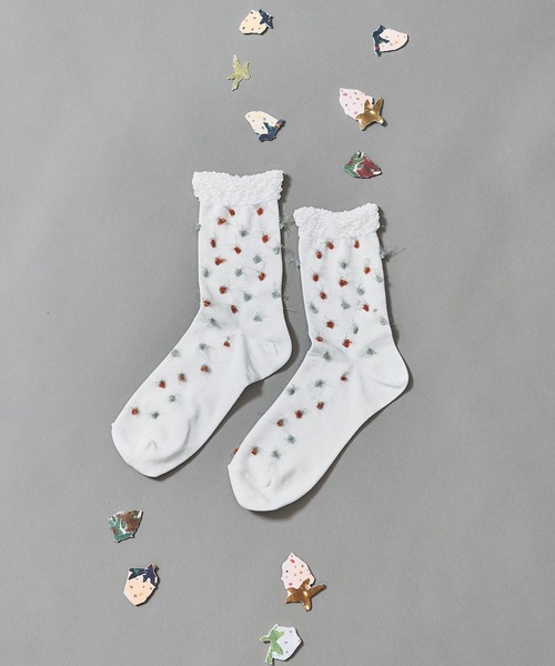 l'atelier du savon（アトリエドサボン）の「_つぶつぶ　くつした（ソックス/靴下・レディース・ホワイト/ブラック・FREE）」の11枚目の写真