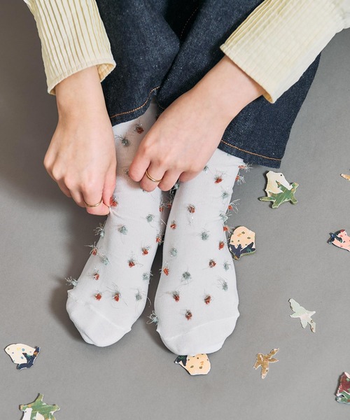 l'atelier du savon（アトリエドサボン）の「_つぶつぶ　くつした（ソックス/靴下・レディース・ホワイト/ブラック・FREE）」の9枚目の写真