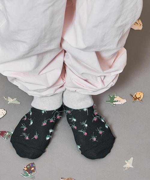 l'atelier du savon（アトリエドサボン）の「_つぶつぶ　くつした（ソックス/靴下・レディース・ホワイト/ブラック・FREE）」の7枚目の写真