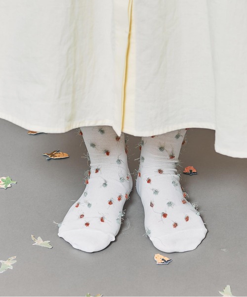 l'atelier du savon（アトリエドサボン）の「_つぶつぶ　くつした（ソックス/靴下・レディース・ホワイト/ブラック・FREE）」の10枚目の写真