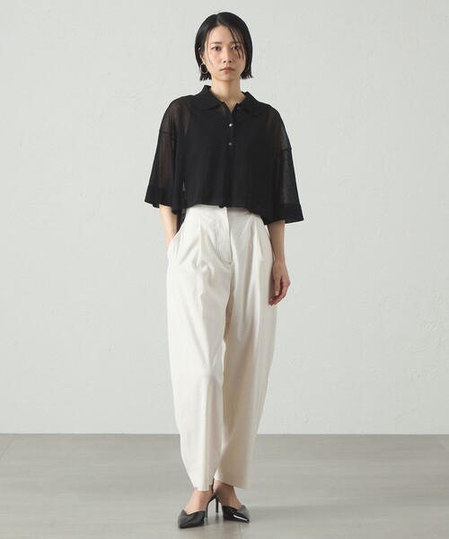 CAST:（キャストコロン）の「【接触冷感/UV対策/セットアップﾟ対応】カジュアルタックパンツ（その他パンツ・レディース・ブラック/オフホワイト/グレー系その他2・S/M/L）」の17枚目の写真