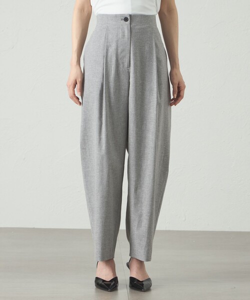 CAST:（キャストコロン）の「【接触冷感/UV対策/セットアップﾟ対応】カジュアルタックパンツ（その他パンツ・レディース・ブラック/オフホワイト/グレー系その他2・S/M/L）」の10枚目の写真