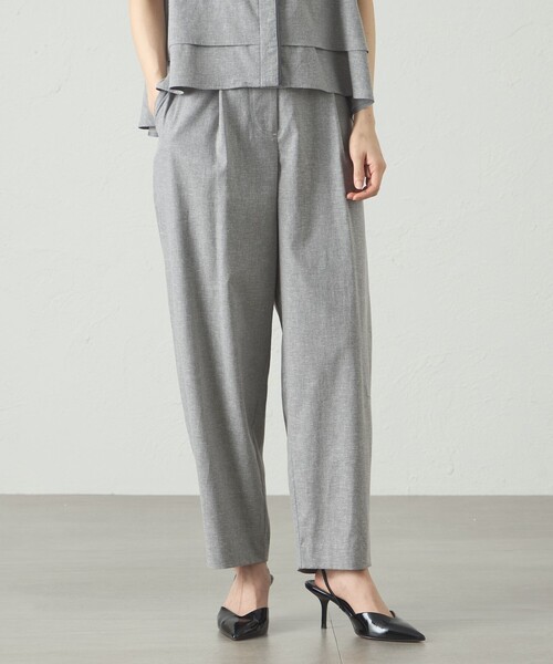CAST:（キャストコロン）の「【接触冷感/UV対策/セットアップﾟ対応】カジュアルタックパンツ（その他パンツ・レディース・ブラック/オフホワイト/グレー系その他2・S/M/L）」の6枚目の写真