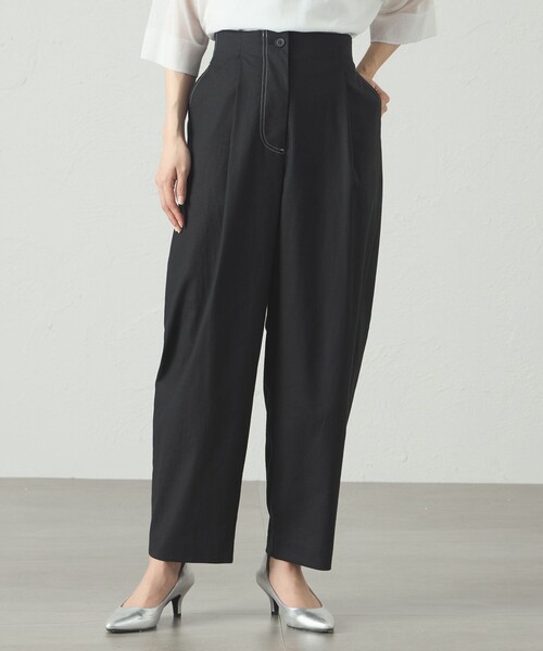 CAST:（キャストコロン）の「【接触冷感/UV対策/セットアップﾟ対応】カジュアルタックパンツ（その他パンツ・レディース・ブラック/オフホワイト/グレー系その他2・S/M/L）」の7枚目の写真