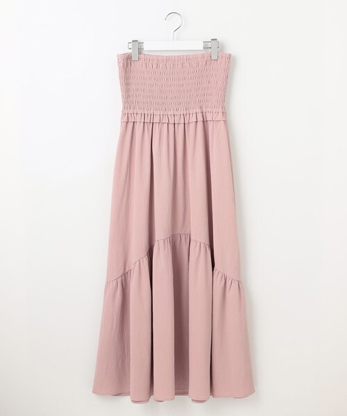 Feroux(フェルゥ)の「シャーリングデザイン 3WAYキャミドレス(ワンピース・レディース・ホワイト系/ピンク系/ブラック系・F)」の11枚目の写真