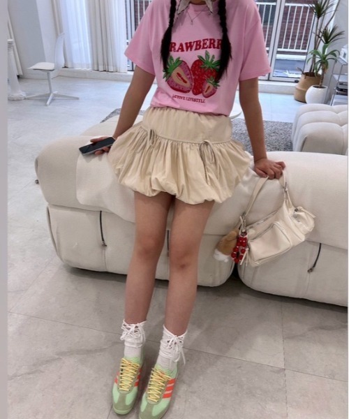 ipugo（イプゴ）の「ipugo/イプゴ リボンバルーンスカート（スカート・レディース・クリーム/ピンク・FREE）」の8枚目の写真