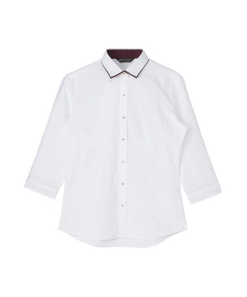 TOKYO SHIRTS(トウキョウシャツ)の「【透け防止】 形態安定ノーアイロン ワイド 7分袖ビジネスワイシャツ(ビジネスシャツ・レディース・ホワイト・S/M/L/LL/XL)」の1枚目の写真