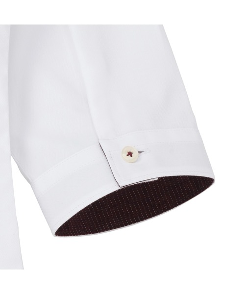 形態安定ノーアイロン ワイド 7分袖ビジネスワイシャツ