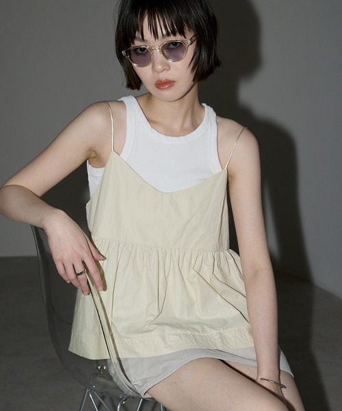 サテン風ペプラムキャミ】（その他トップス）｜leimn（レイムン