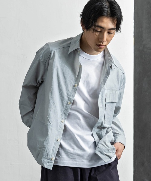 +CLOSET(プラスクローゼット)の「ポケット付き比翼シャツ(シャツ/ブラウス・メンズ・ブラック/サックスブルー・LARGE/MEDIUM/SMALL)」の14枚目の写真