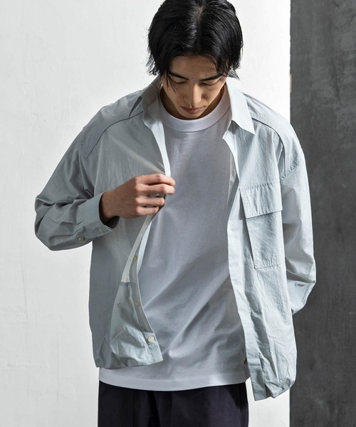 +CLOSET(プラスクローゼット)の「ポケット付き比翼シャツ(シャツ/ブラウス・メンズ・ブラック/サックスブルー・LARGE/MEDIUM/SMALL)」の16枚目の写真