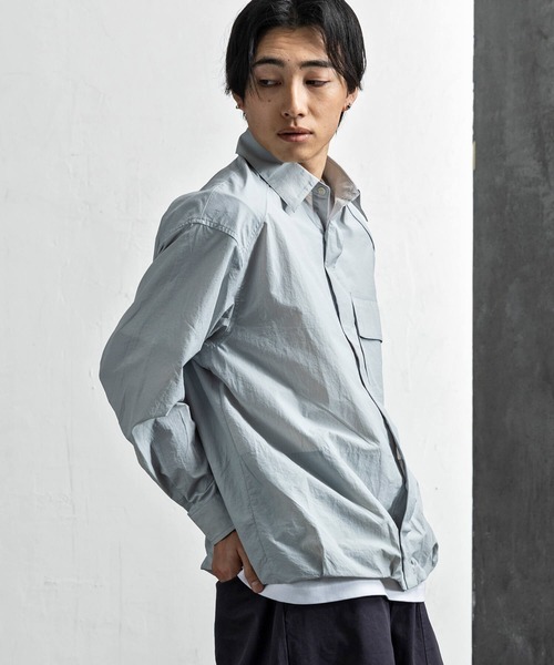 +CLOSET(プラスクローゼット)の「ポケット付き比翼シャツ(シャツ/ブラウス・メンズ・ブラック/サックスブルー・LARGE/MEDIUM/SMALL)」の9枚目の写真