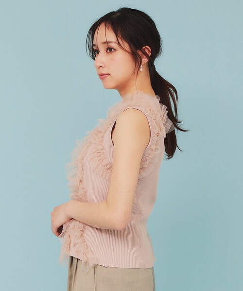 【美品】 GUCCI フリル袖 ノースリーブニット シュエリーライン Mサイズ lifecreate-kc_e3259