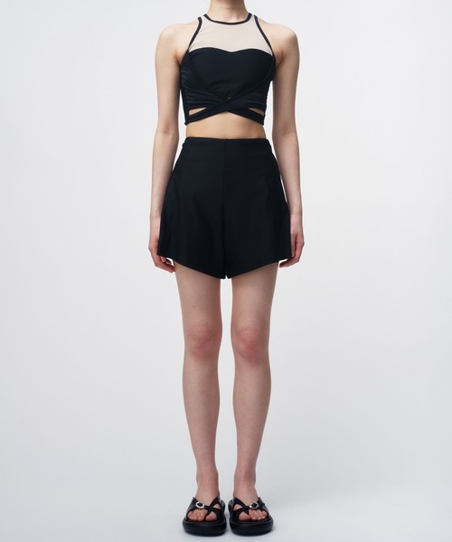 THINGS THAT MATTER(シングス ザット マター)の「SWIM CROPPED TANKTOPS / スイムクロップドタンクトップ(水着・レディース・グレー/ブラック・1/2)」の5枚目の写真