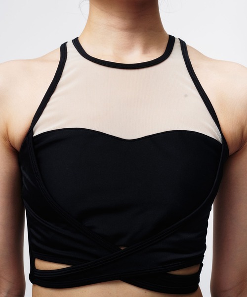 THINGS THAT MATTER(シングス ザット マター)の「SWIM CROPPED TANKTOPS / スイムクロップドタンクトップ(水着・レディース・グレー/ブラック・1/2)」の7枚目の写真