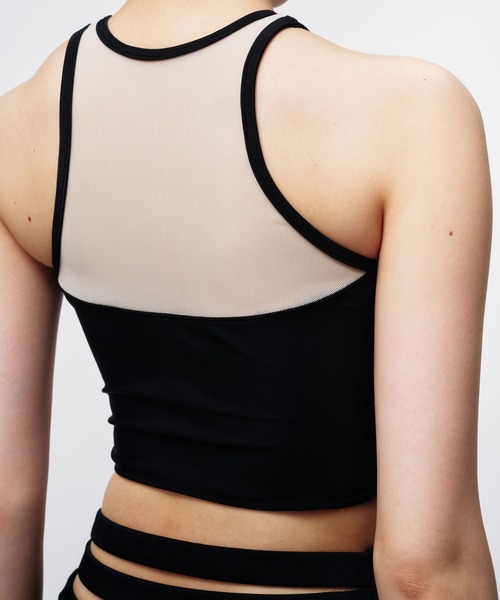 THINGS THAT MATTER(シングス ザット マター)の「SWIM CROPPED TANKTOPS / スイムクロップドタンクトップ(水着・レディース・グレー/ブラック・1/2)」の6枚目の写真