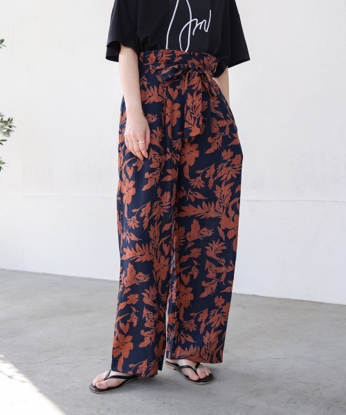 Bou Jeloud(ブージュルード)の「麻レーヨンボタニカルパンツ(その他パンツ・レディース・ブラウン/ブラック・38)」の10枚目の写真